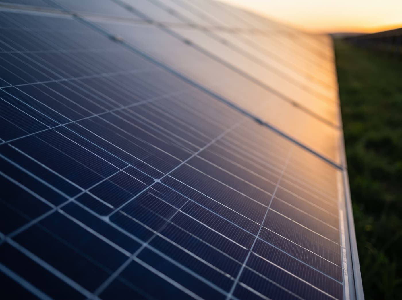 Illustration: Photovoltaikmodul im Abendlicht